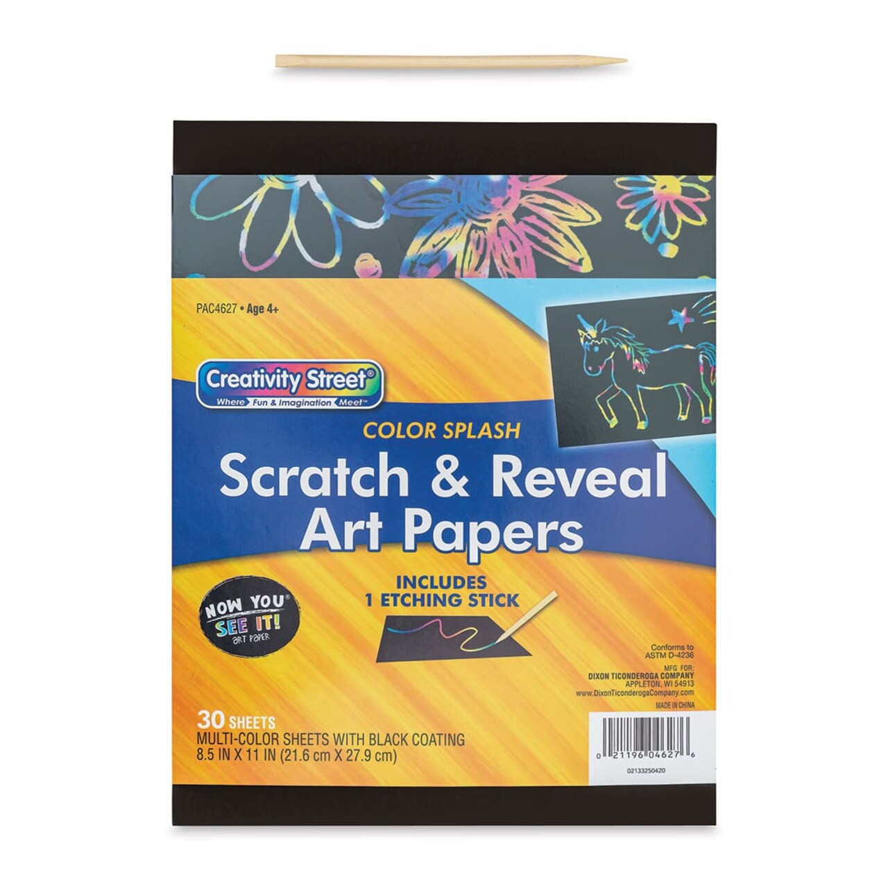 Now You See It Scratch and Reveal Art Paper - Color Splash, Pkg of 30 Sheets